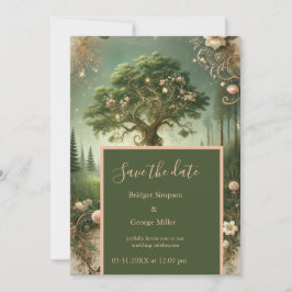 Invitación Fantasía mística medieval grabando Save the Date