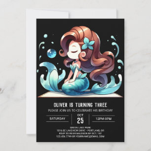 Invitación Fantasía moderna Sirena Cumpleaños