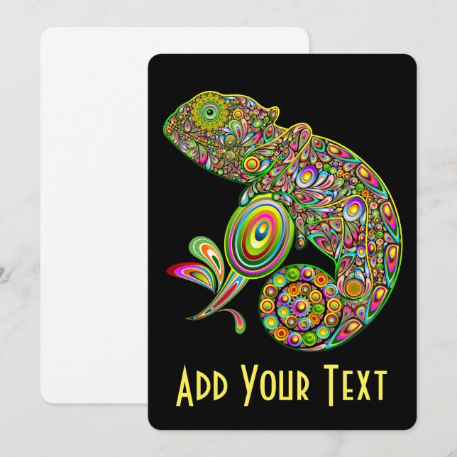 Invitación Fantasía psicodélica de Chameleon (Anverso / Reverso)
