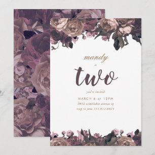 Invitación Fantasía Purple Floral Chica Cumpleaños