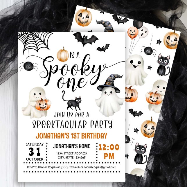 Invitación Fantasía UN Primer Cumpleaños Ghosts Bats Invitaci (Subido por el creador)