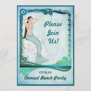 Invitación Fantasía verde marino