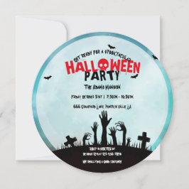 Invitación Fantasía Zombie Graveyard Halloween Party
