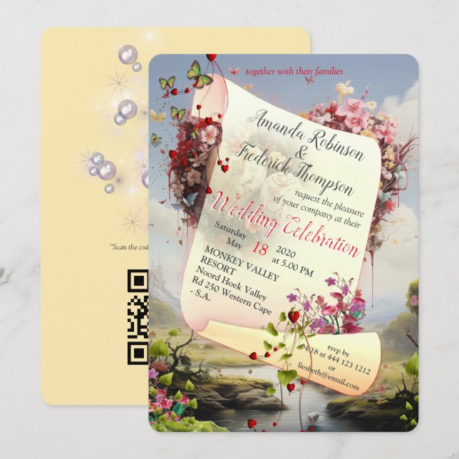 Invitación Fantasías Reinos de Escenario Mágico (Anverso / Reverso)