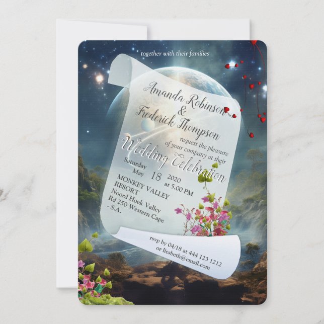 Invitación Fantasías Reinos de Escenario Mágico (Anverso)
