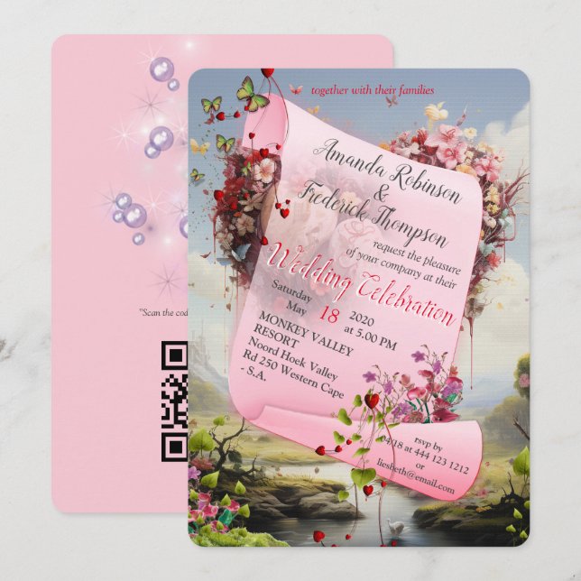 Invitación Fantasías Reinos de Escenario Mágico (Anverso / Reverso)