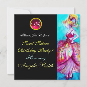 INVITACIÓN FANTASIOSA FIESTA DE 16 AÑOS JOYA MONOGRAMA