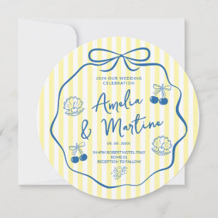 Invitación fantasioso Arco de boda italiano de garabatos Amar
