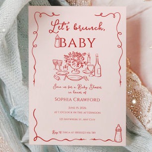 Invitación Fantasioso Garabato Vamos a Brunch Baby Shower