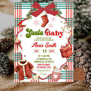 Invitación Fantasioso Santa de Navidad Baby Shower