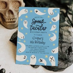 Invitación Fantasma azul de Halloween en Spooktacular