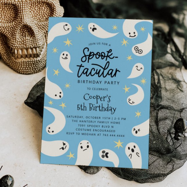Invitación Fantasma azul de Halloween en Spooktacular (Subido por el creador)