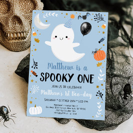 Invitación Fantasma Azul Fantasma Un Primer Cumpleaños