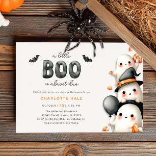 Invitación Fantasma Baby Shower Un Pequeño Boo Halloween