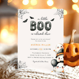 Invitación Fantasma Baby Shower Un Pequeño Boo Halloween