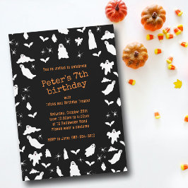 Invitación Fantasma, Bats & Spiders Halloween Cumpleaños