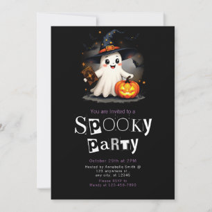 Invitación Fantasma bruja Gorra Halloween Minimalista moderno