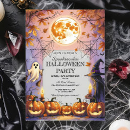 Invitación Fantasma, bruja y calabaza Halloween Spooktacular