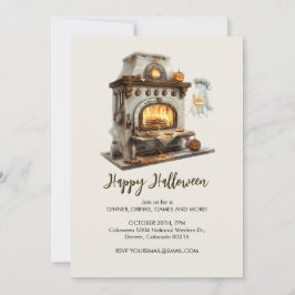 Invitación Fantasma chef con paloma de antigüedades, Hallowee