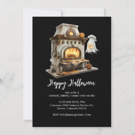 Invitación Fantasma chef con paloma de antigüedades, Hallowee