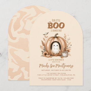Invitación Fantasma Cuidadosa En Un Baby Shower De Calabaza