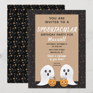 Invitación Fantasma Cuta de cumpleaños de Halloween Spooktacu