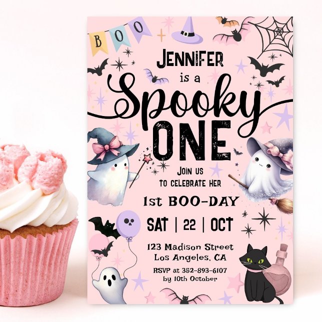 Invitación Fantasma de boo de cumpleaños de un Chica en Hallo (Subido por el creador)