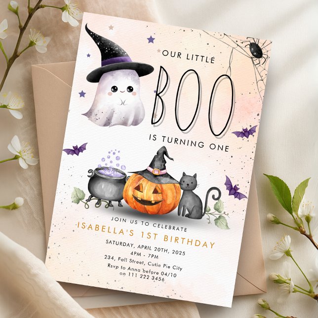 Invitación Fantasma de Boo Halloween 1º 2º 3º cumpleaños 5º (Boo Halloween Ghost 1st 2nd 3rd 4th 5th Birthday Invitation)