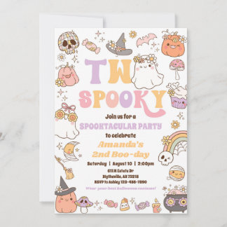 Invitación fantasma de dos fantasmas de Halloween