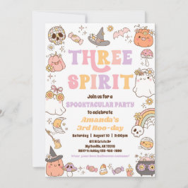 Invitación fantasma de Halloween con tres espíritu