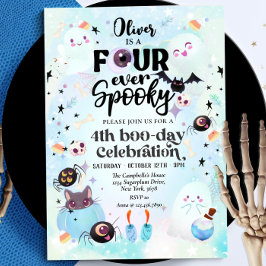 Invitación Fantasma de Halloween de cuatro años