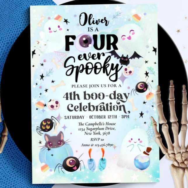 Invitación Fantasma de Halloween de cuatro años (Subido por el creador)