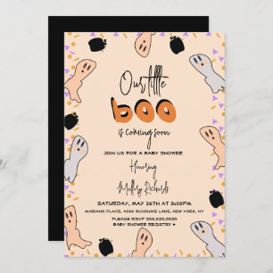 Invitación Fantasma de Halloween retro nuestro pequeño Baby S