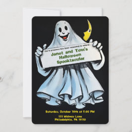 Invitación Fantasma de Halloween Retro Personalizable