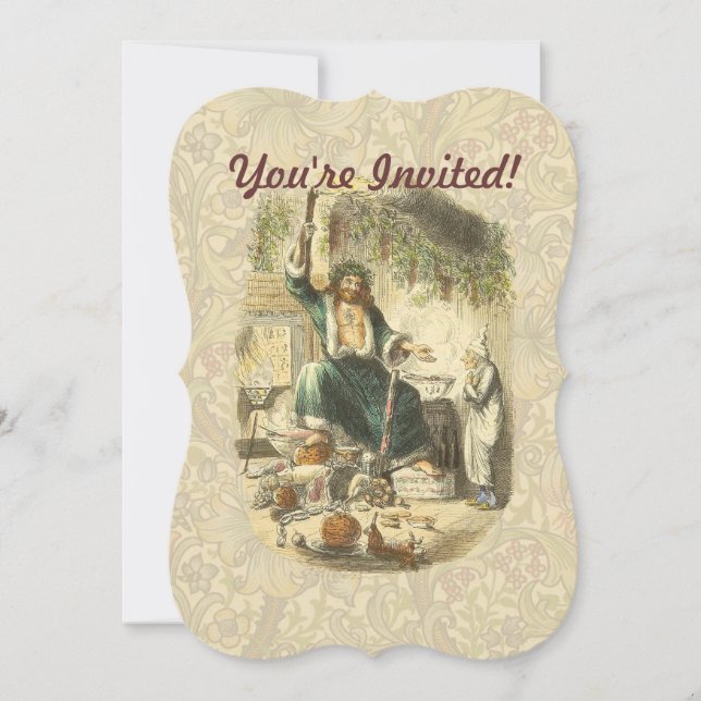 Invitación Fantasma de la Navidad Presente Scrooge (Anverso)