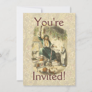 Invitación Fantasma de la Navidad Presente Scrooge