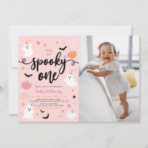 Invitación Fantasma de primer cumpleaños de Halloween