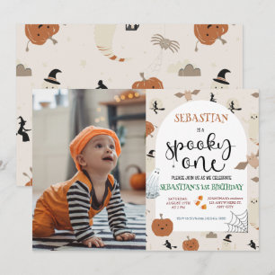 Invitación Fantasma de primer cumpleaños de Halloween