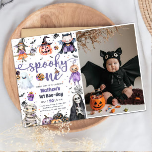 Invitación Fantasma de primer cumpleaños de Halloween