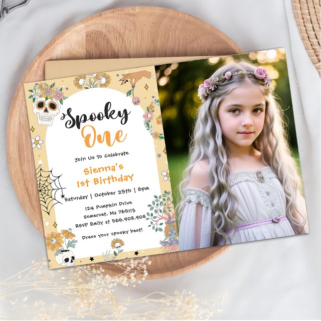 Invitación Fantasma de primer cumpleaños de Halloween (Subido por el creador)