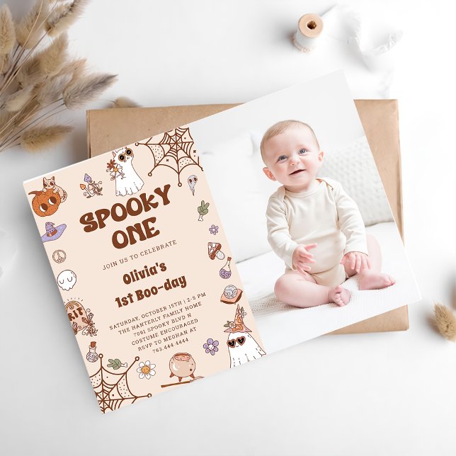 Invitación Fantasma de primer cumpleaños de Halloween (Subido por el creador)