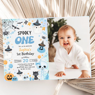 Invitación Fantasma de primer cumpleaños de Halloween