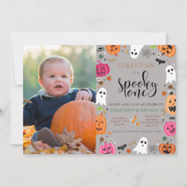 Invitación Fantasma de primer cumpleaños de Halloween