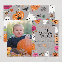 Invitación Fantasma de primer cumpleaños de Halloween