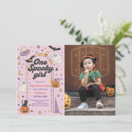 Invitación Fantasma de primer cumpleaños de un Chica fantasma