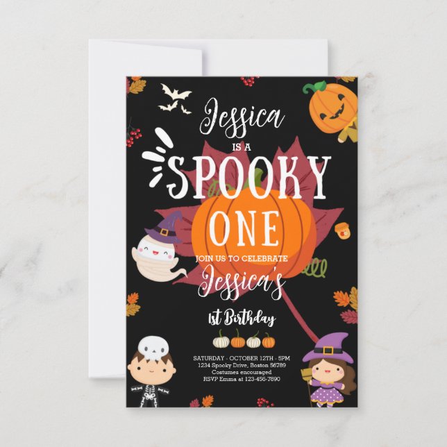 Invitación Fantasma de primer cumpleaños de un fantasma de Ha (Anverso)