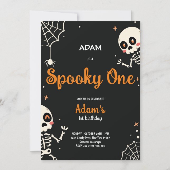 Invitación Fantasma de primer cumpleaños de un fantasma de Ha (Anverso)