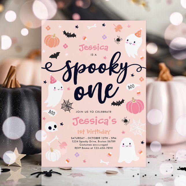 Invitación Fantasma de primer cumpleaños de un fantasma de Ha (Subido por el creador)