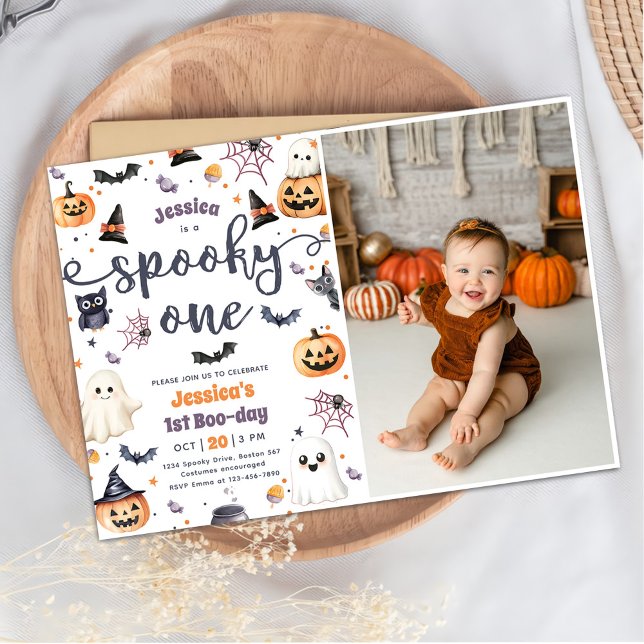 Invitación Fantasma de primer cumpleaños de un fantasma tímid (Subido por el creador)