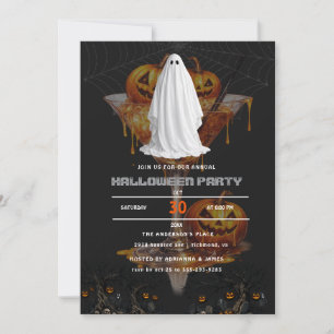 Invitación Fantasma de Sábana Vintage en Bosque Espeluznante